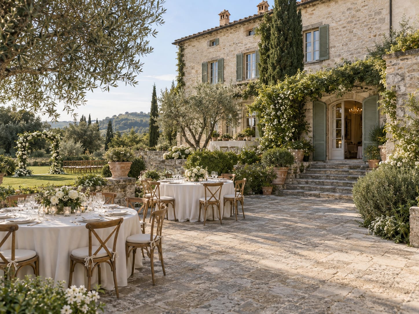 Villa allestita per un matrimonio